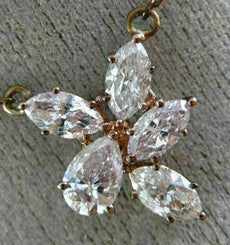 1.54CT WHITE & PINK DIAMOND 18K WHITE & ROSE GOLD 3D BY THE YARD FLOWER NECKLACE