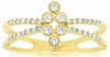 ESTATE .25CT DIAMOND 14KT YELLOW GOLD CLASSIC BEZEL FLOWER CRISS CROSS LOVE RING
