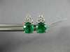 ESTATE .60CT DIAMOND & AAA EMERALD 14KT WHITE GOLD 3D ROUND STUD EARRINGS #26659