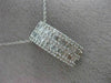 ESTATE WIDE .92CT ROUND & BAGUETTE DIAMOND 18K WHITE GOLD 3D RECTANGULAR PENDANT