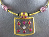 ANTIQUE 17.85CT OLD MINE DIAMOND RUBY & QUARTZ 18K YELLOW GOLD CHOKER NECKLACE