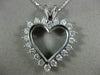 ESTATE LARGE 1.80CT DIAMOND 14KT WHITE GOLD 3D CLASSIC OPEN HEART PENDANT #17571