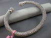 ESTATE 1.50CT DIAMOND 14KT WHITE GOLD 3D PAVE MESH LOVE FLEXIBLE BANGLE BRACELET