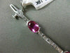 ESTATE 6.46CT DIAMOND & PINK SAPPHIRE 18KT WHITE GOLD SEMI BEZEL TENNIS BRACELET