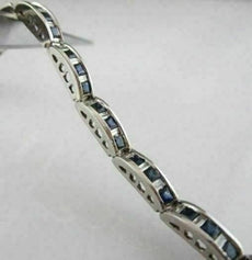 ESTATE 4.45CT DIAMOND & SAPPHIRE 14KT WHITE GOLD 3 DIMENSIONAL TENNIS BRACELET