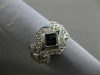 ESTATE WIDE 1.10CT DIAMOND SAPPHIRE 14K WHITE GOLD 3D OPEN FILIGREE PROMISE RING