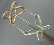ESTATE LARGE .50CT DIAMOND 18KT WHITE & ROSE GOLD X CRISS CROSS FULL FINGER RING