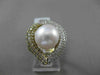 ESTATE 1.02CT DIAMOND 18KT TWO TONE GOLD AAA SOUTH SEA PEARL HEART SHAPE RING