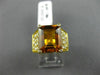 ESTATE LARGE 6.40CT DIAMOND & CITRINE 18KT YELLOW GOLD MULTI ROW ENGAGEMENT E/F