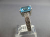 4.03CT DIAMOND & AAA BLUE TOPAZ 14KT WHITE GOLD CUSHION & ROUND ENGAGEMENT RING