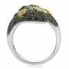 ESTATE LARGE 1.67CT BLACK & FANCY YELLOW DIAMOND 18K TWO TONE GOLD 3D SNAKE RING