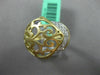ESTATE LARGE .29CT DIAMOND 18KT TWO TONE GOLD 3D HANDCRAFTED FILIGREE MATTE RING