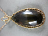 ANTIQUE LARGE VICTORIAN AAA SMOKY TOPAZ 14KT ROSE GOLD TEARDROP PENDANT #20947