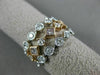 ESTATE WIDE 1.41CT WHITE & PINK DIAMOND 18K 2 TONE GOLD CLASSIC ANNIVERSARY RING