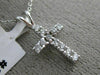 ESTATE .25CT DIAMOND 14KT WHITE GOLD 3D CLASSIC FLOATING CROSS PENDANT #25927
