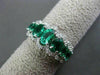 ESTATE 1.84CT DIAMOND & EMERALD 18KT WHITE GOLD 3D HALO WEDDING ANNIVERSARY RING