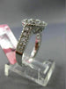 ESTATE WIDE .81CT DIAMOND 18KT WHITE GOLD FLOWER MILGRAIN CIRCULAR PROMISE RING