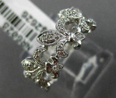 ESTATE .26CT DIAMOND 14KT WHITE GOLD 3D FLEUR DE LIS ETERNITY ANNIVERSARY RING