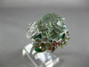 EXTRA LARGE 14.14CT DIAMOND AAA GREEN AMETHYST & ENAMEL 18KT WHITE GOLD FUN RING