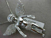 ESTATE EXTRA LARGE .85CT DIAMOND 14KT WHITE GOLD 3D HANDCRAFTED ANGEL PENDANT
