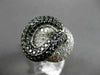 ESTATE LARGE 4.81CTW WHITE & BLACK DIAMOND 18KT WHITE GOLD LOVE KNOT FUN RING