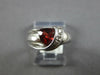 ESTATE 1.53CT DIAMOND & AAA GARNET 14KT WHITE GOLD 3D ROUND & TRILLION FUN RING