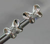 ANTIQUE .16CT DIAMOND BUTTERFLY 3D 18KT WHITE GOLD EARRINGS ELEGANT!! #9672