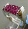 ESTATE WIDE 3.10CT AAA EXTRA FACET RUBY 18KT WHITE GOLD 3D RECTANGULAR MENS RING