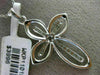ESTATE LARGE 1.15CT DIAMOND 18KT WHITE GOLD 3D FLOWER CROSS FLOATING PENDADNT