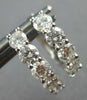 ESTATE SMALL 1.43CT DIAMOND 14KT WHITE GOLD SHARED PRONG 5 STONE HUGGIE EARRINGS