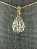 ESTATE LARGE .97CT DIAMOND 18KT ROSE GOLD 3D CLUSTER TEAR DROP FLOATING PENDANT