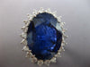 CERTIFIED LARGE 22.6CT DIAMOND & AAA CEYLON SAPPHIRE PLATINUM 3D ENGAGEMENT RING