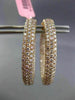 ESTATE LARGE 5.92CT PINK DIAMOND 18KT ROSE GOLD DOUBLE SIDED OVAL HOOP EARRINGS