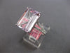 LARGE 8.3CT DIAMOND & AAA KUNZITE 18KT WHITE GOLD 3D EMERALD CUT ENGAGEMENT RING