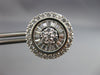 ESTATE LARGE CZ 14KT WHITE GOLD CLASSIC MULTI ROW CLUSTER STUD EARRINGS  #21692