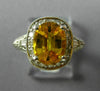 WIDE 2.50CT DIAMOND & AAA YELLOW SAPPHIRE PLATINUM OVAL FILIGREE ENGAGEMENT RING