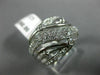 ESTATE LARGE .75CT DIAMOND 14K WHITE GOLD CLASSIC MULTI ROW WAVE ETOILE FUN RING