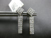 1.0CT DIAMOND 14K WHITE GOLD PRINCESS INVISIBLE GEOMETRICAL BAR HANGING EARRINGS