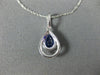 ESTATE .53CT DIAMOND & AAA PEAR SHAPE TANZANITE 14K WHITE GOLD TEAR DROP PENDANT
