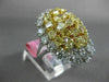GIA LARGE 7.42CT WHITE & INTENSE YELLOW DIAMOND 18K 2 TONE GOLD 3D COCKTAIL RING