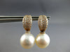 LARGE 1.12CT DIAMOND & SOUTH SEA PEARL 18KT ROSE GOLD MULTI ROW HUGGIE EARRINGS