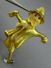 ESTATE LARGE .20CT AAA RUBY & SAPPHIRE 18K YELLOW GOLD 3D SCARECROW BROOCH PIN