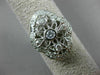 ESTATE WIDE .54CT DIAMOND 14KT WHITE GOLD 3D OPEN FILIGREE MILGRAIN FLOWER RING