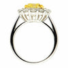 LARGE 4.72CT WHITE & FANCY YELLOW DIAMOND 18K TWO TONE GOLD 3D ENGAGEMENT RING