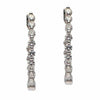 ESTATE .95CT DIAMOND 18KT WHITE GOLD 3D CLASSIC ROUND ELONGATED HANGING EARRINGS