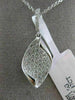 ESTATE .37CT DIAMOND 18KT WHITE GOLD 3D TWISTED MARQUISE FLOATING PENDANT CHAIN