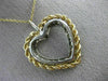 ANTIQUE LARGE .66CT OLD MINE DIAMOND 14KT 2TONE GOLD OPEN HEART PENDANT #20124