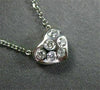 ESTATE .18CT DIAMOND 14KT WHITE GOLD 3D SIX STONE ETOILE HEART PENDENT #1722