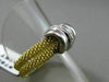 ESTATE WIDE .12CT DIAMOND 18KT WHITE & YELLOW GOLD 3D MESH COCKTAIL RING #7856