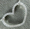 ESTATE .27CT DIAMOND 18K WHITE GOLD 3D CLASSIC OPEN HEART LOVE NECKLACE